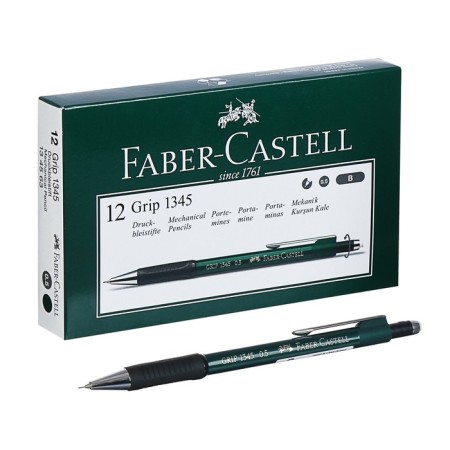 Mechanical pencil 0.5 mm Faber-Castell Grip 1345 with an eraser, rubber emphasis, green