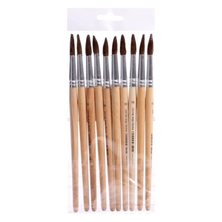 Round brush, squirrel, No. 10, wood handle-2