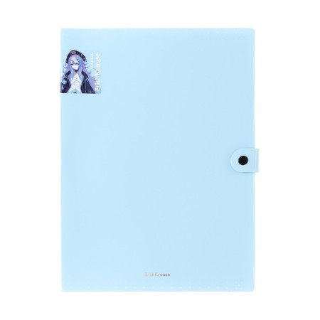 Folder-carte, A4, 4 departments, 600 μm, Erichkrause "Matt Manga", on the button, embossing "Sand", mix-3