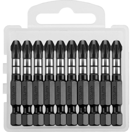 Bits Kraftool Impact Pro 26193-3-50-S10, E 1/4 ", 50 mm, PZ3, 10 pcs., Pozidriv, case-2