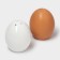 Porcelain set for spices Bellatenero “Eggs”, 3 objects: Solonka 60 ml, polling trunk 60 ml, stand, white and beige color
