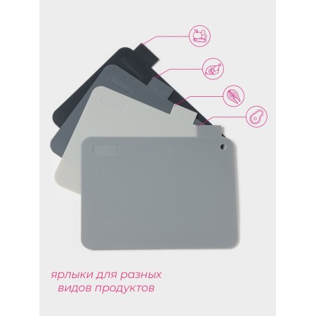 Boards cutting shares, set 4 pcs, on a stand, plastic, 33 × 8 × 24 cm, gray-2