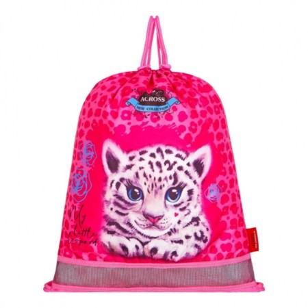 Frame backpack 35 x 28 x 15 cm, Across 178, filling: bag, pencil case, pink ACR22-178-5-7