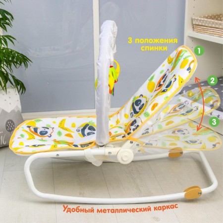 Shakeslong - rocking for newborns "Panda", game arc, toys mix-1