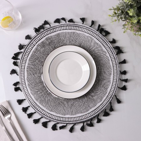 Serving napkin on the table “The Sun of the Desert”, d = 38 cm, the color is black-1