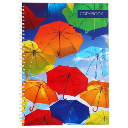 A4 notebook, 80 sheets in a cage on the crest of Calligrata "Umbrella", cover 7BC, OFSET BOCom-1