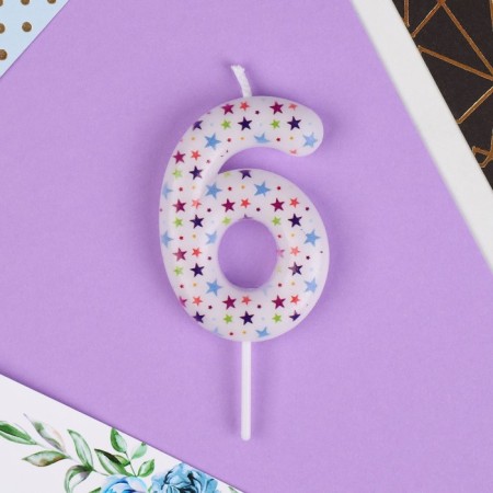Candle for the cake, number "6", 5.5 x 8 cm.-2