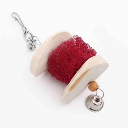 A toy with a carapace of karakatitsa, lufoi and bell, 15 x 5 cm, red-5