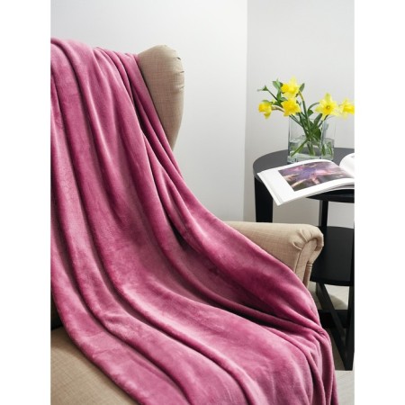 Raspberry blanket, size 200x220 cm, red color-2