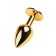 Anal plug Metal by Toyfa, golden, tourmaline, 8 cm, d = 3.4 cm