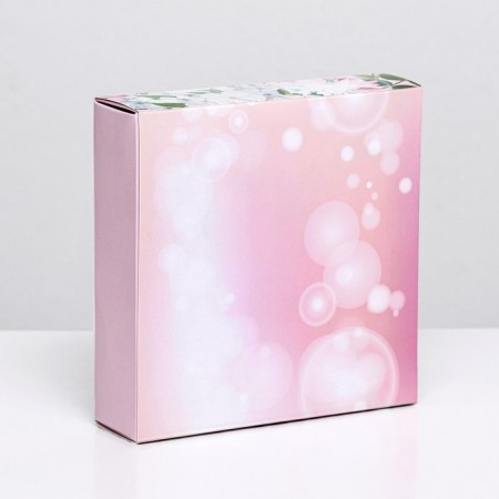 Box for 9 sweets with a shell, "flowers" 13.8 x 13.8 x 3.8-1