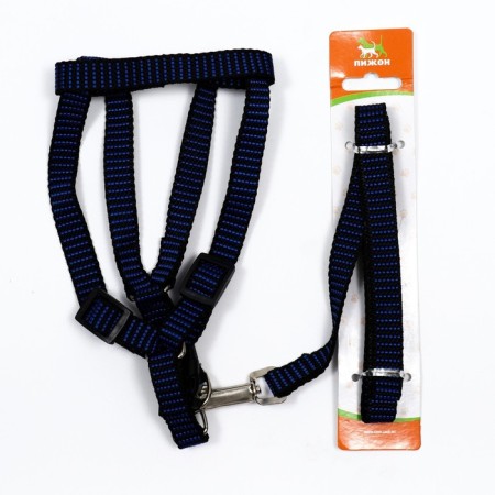 Acunition set is embossed, leash 120 x 1.5 cm, OG 36-49 cm, blue-black-6