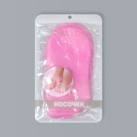 Socks for pedicure, silicone, with perforation, with a strap, size L, pink color-11