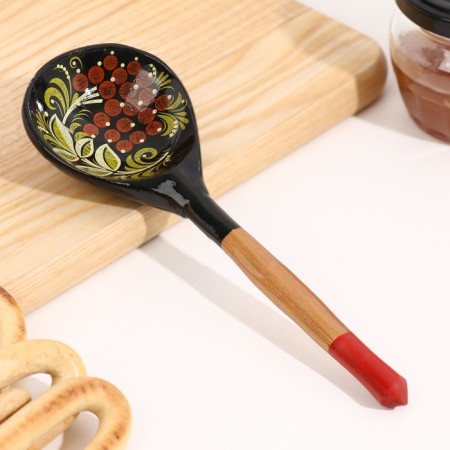 Spoon half -bastard with painting berry 19 × 6 cm, mix