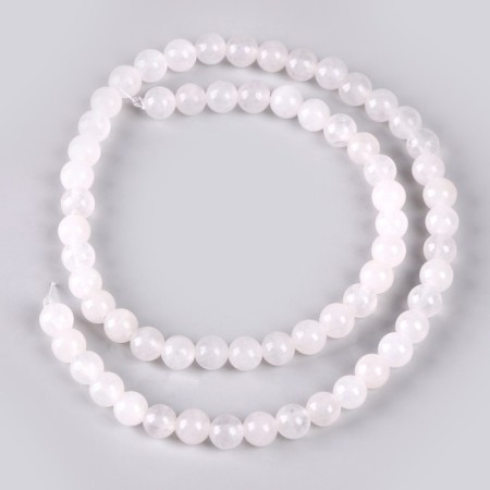 Beads made of natural stone "White quartz" set 58 pcs., Size 1 pc. - 6 mm-4
