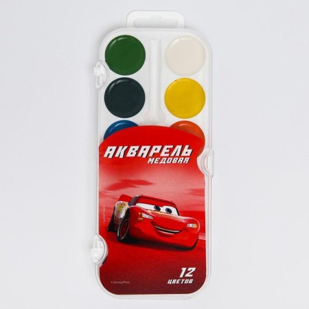 Watercolor honey "cars", 12 colors, without brush-2