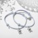 Bracelets "Demetrons" on a magnet, bears with a heart, gray color, 8cm