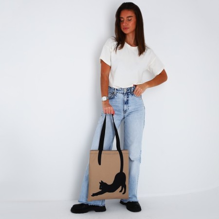 Bag Schoper "Black Cat", 35x0.5x40 cm, Department without lightning, without lining, beige-1