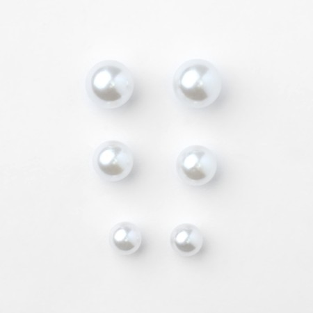 Cuts set 3 pairs "pearl" rotation, white color-1