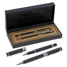 Gift handles, 2 pieces: capillary, ball rotary, in the leatherette case, VIP, black