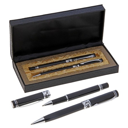 Gift handles, 2 pieces: capillary, ball rotary, in the leatherette case, VIP, black
