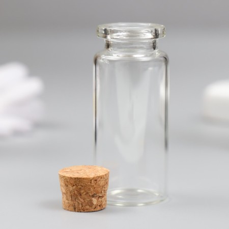 Decor for creativity Glass "A bottle with a cork" set of 5 pcs 10 ml 5x2.2x2.2 cm-1