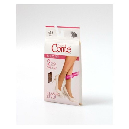Women's semi-duma socks Conte Elegant Solo 40, size 23-25, Nero color, 2 pairs-2