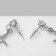 Earrings with rhinestones "Sea star", white color in silver