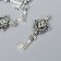 Decor for creativity Metal "Key Wreath with Flower" silver 317M035 4.7x1.9 cm