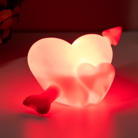 Night -bend two hearts LED red 5x10.5x5 cm Risalux-2
