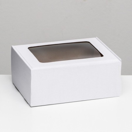 Self -charged box, white with a window, 22 x 16.5 x 9.5 cm-1