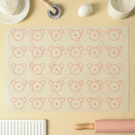 Silicone rug reinforced "Macaron. Ushki", 42 × 29.5 cm-1