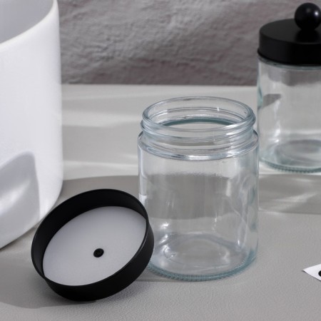 A set of baths for a bathroom, 4 pcs 270 ml, glass, black color-3