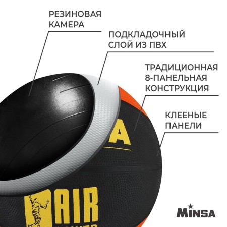 Basketball ball minsa Air Power, PVC, glued, 8 panels, p. 7-2