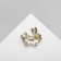 Broach "Bunny", white-pink color in gold