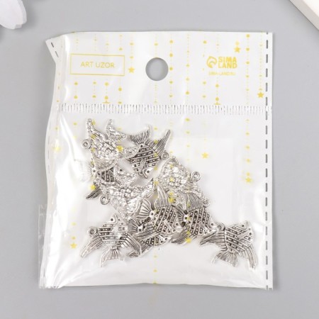 Decor metal for creativity "Pattern fish" (A11934) 2.2x2 cm-5