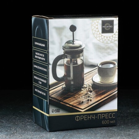 Know -hand teapot French - Magistro press "Boston", 600 ml, glass, milk color-2