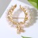 Brooch "Wreath" with pearls, white color in gold