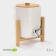 Porcelain barrel with a leaf on a wooden stand Bellatenero, 3.3 l, white color