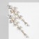 Hanging earrings with rhinestones "bun" deciduous, white color in gold, 9.5 cm
