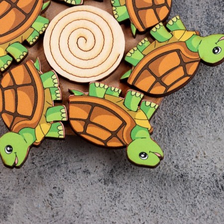 Hot "turtle" stand, 12x12 cm, mix of wood-2