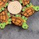Hot "turtle" stand, 12x12 cm, mix of wood