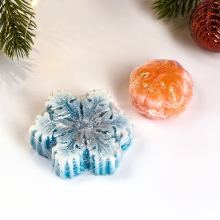 Figure soap - a set "Snowflake and mandarin" 100g-1