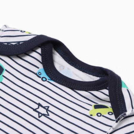 Body baby with long sleeve, blue color/strip, height 80 cm (9-12 months)-1
