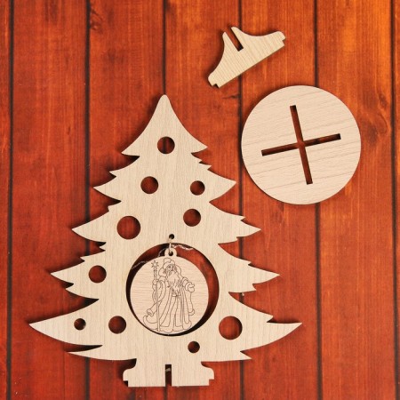 Souvenir "Christmas tree with Santa Claus" on a stand-3
