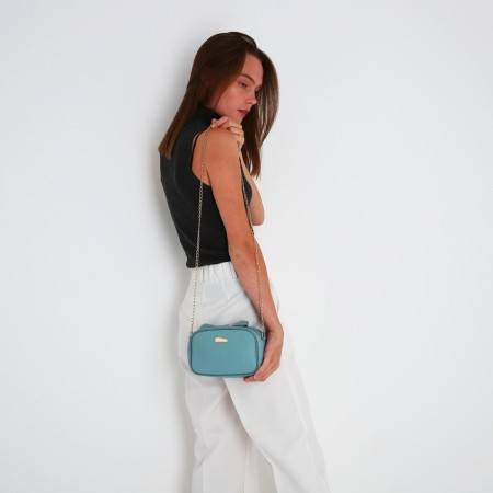 Bag Cross-Bodi with a zipper, blue color-7