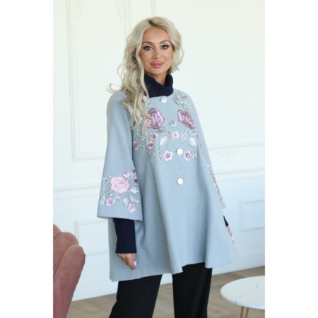 Female coat, size 46, gray color-16