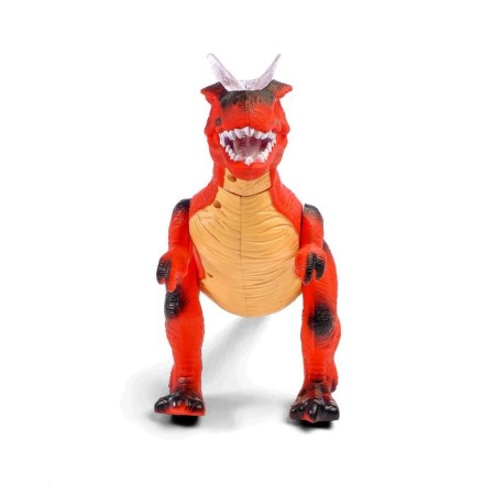The radio-controlled dinosaur “t -rex”, light and sound effects, works on batteries, red color-3