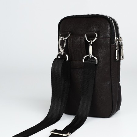 Men's bag over the shoulder, Textura, artificial leather, brown color-1
