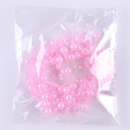 Field for decor with beads, length-4.8 m, pale pink color-3